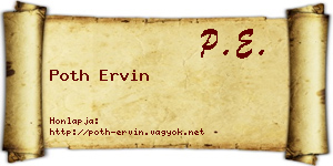 Poth Ervin névjegykártya